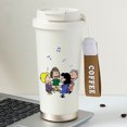 thumbnail image 1 of Taza térmica periférica de acero inoxidable con forma de corazón para mujer, taza de café de gran capacidad, con pajita, regalo, 1 of 6