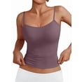 thumbnail image 2 of Womens Adjustable Camisole Sleeveless Square Neck Spaghetti Strap Tank Tops Basic Shirt Rose Red L, 2 of 8