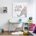 thumbnail image 2 of Stupell Industries She is Fierce Phrase Girls' Princess Elephant Pink, 36 x 36, Design by Stephanie Workman Marrott, 2 of 6