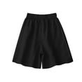 thumbnail image 5 of Endives Women's Linen Short High Waist Casual Shorts Summer Breathable Loose Fit Wide Leg Short Beach Shorts With Pockets Daily Wear, 5 of 6
