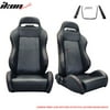 Fits Acura Integra CF Look PVC Leather Pair Of Racing Seats & Red Stitch