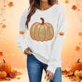 thumbnail image 2 of Enjoytime Halloween Womens Sweatshirt Pumpkin Print Long Sleeve Pullover Tops Fall Fashion Lightweight Casual Crew Neck Sweatshirts, 2 of 6