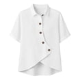 thumbnail image 6 of Edvintorg Women's Blouses & Button-Down Shirts Fashion Turndown Collar 3/4 Sleeve Casual Loose Tops Summer Clothes for Women White XXL, 6 of 6