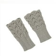 thumbnail image 5 of WREESH Women's Love Wool Hollow Heart Knitted Gloves Fingerless Winter Gloves With Leaky Finger Sleeves Gray, 5 of 5