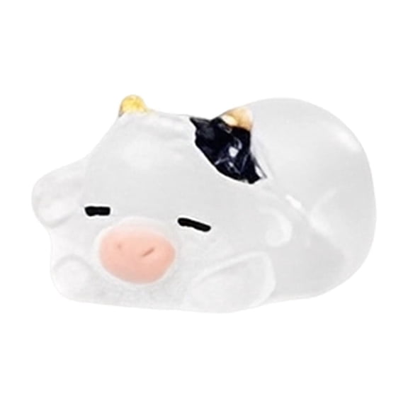 Cute Cow Car Decorations - Universal Car Door Rear View Mirror Ornament, Transparent Resin Material for Dashboard, Fun Auto Interior Accessories for Christmas Season