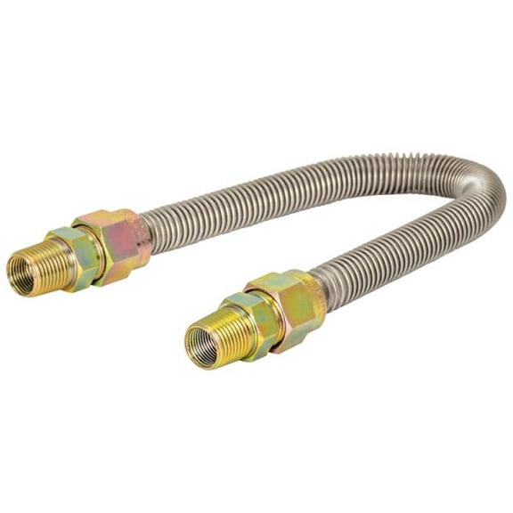 Eastman 36-in 1/2 -in MIP Inlet x 1/2 -in MIP Outlet Corrugated Gas Connector in Stainless Steel - 30SS505036