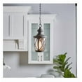 thumbnail image 6 of allen + roth Castine Bronze Craftsman Seeded Glass Lantern Led Medium Outdoor Hanging Pendant Light, 6 of 9
