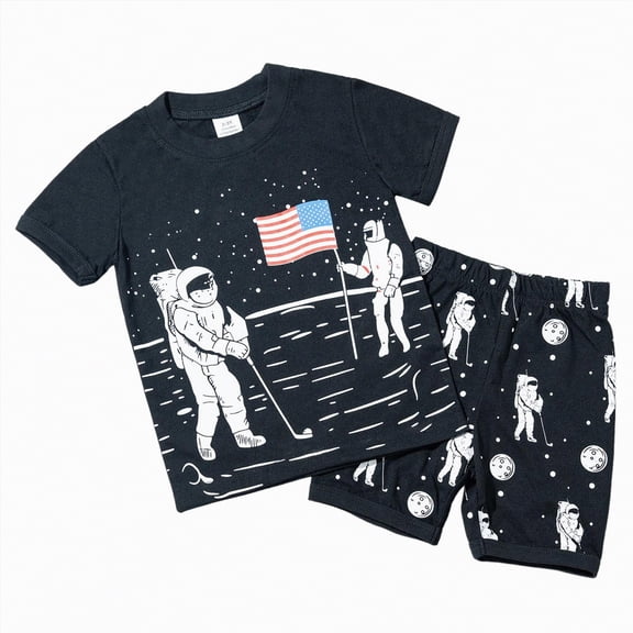 TOWED22 Toddler Boy Clothes Cute Kids Cotton Summer Outfits Casual Short Sleeve Shorts Set For Boys 1-7 Years(OTHER,5-6 Y)