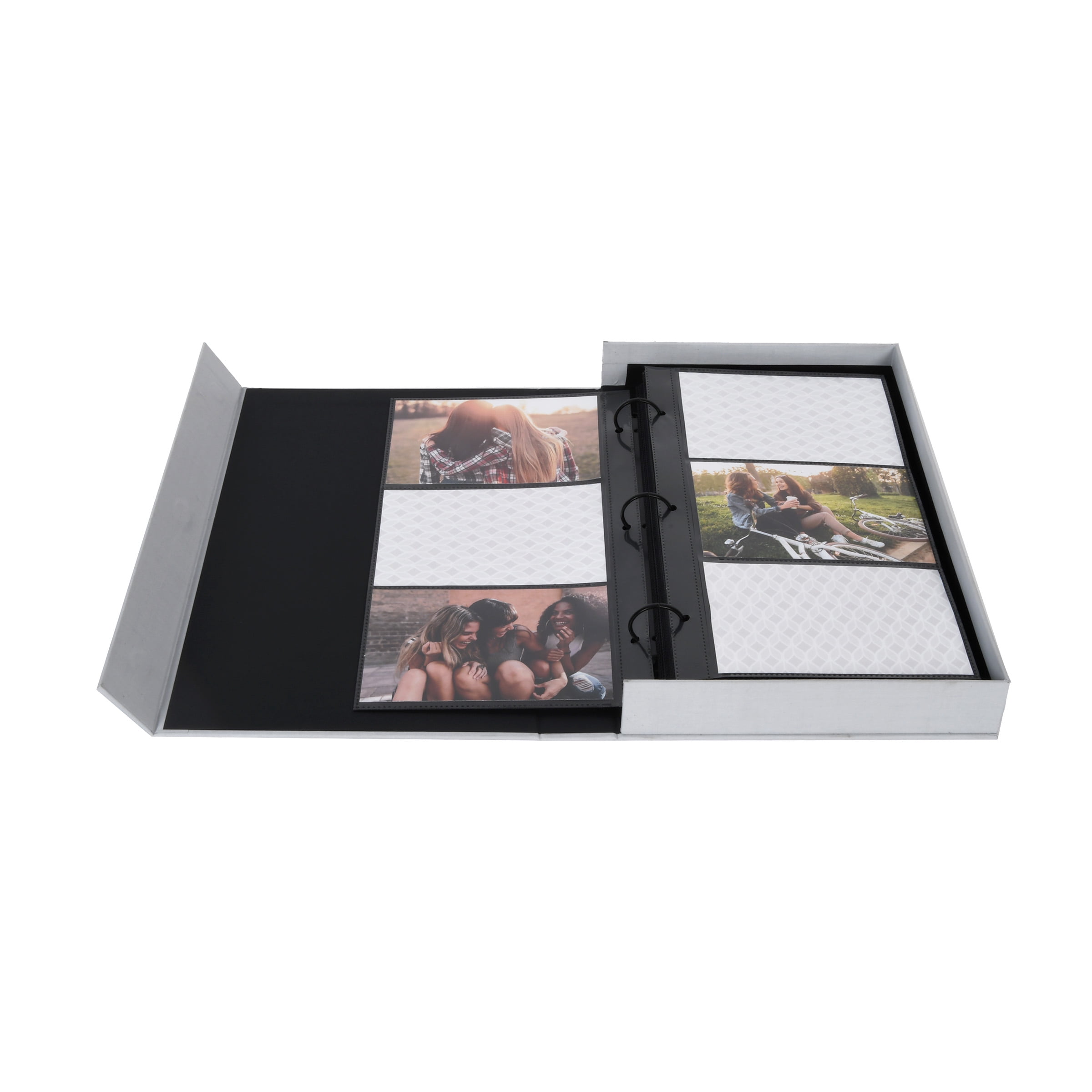 Prinz Linen Happily Ever After Coffee Table Photo Album for 180 4x6 Photos, Gray