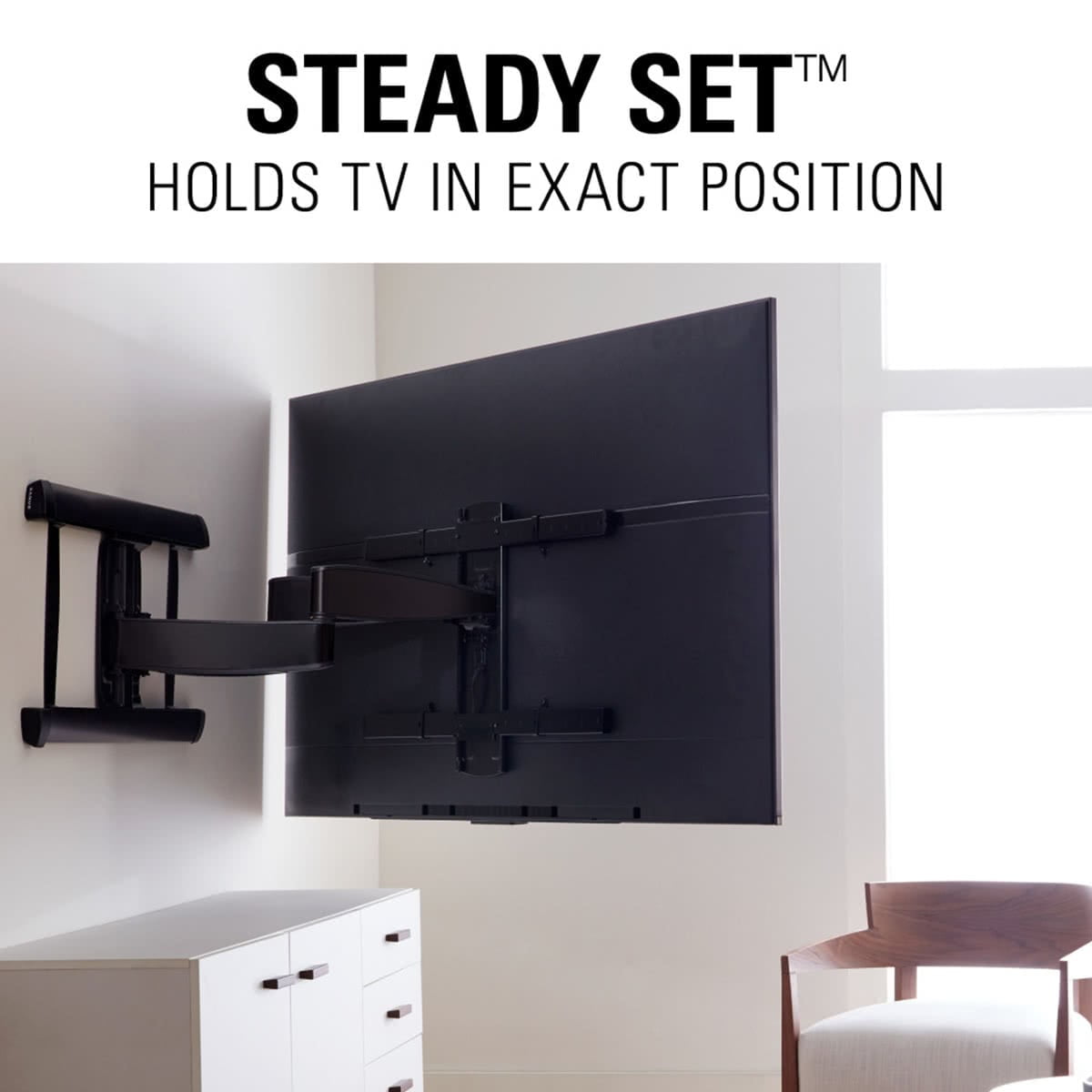 SANUS Advanced Universal Full-Motion Premium TV Wall Mount for 46 to 95 Flat Screen TVs - Features 8 Of Tilt & 55 Of Swivel, Ideal For Extra Large TVs - UL Listed & Safety Tested - VXF730-B2