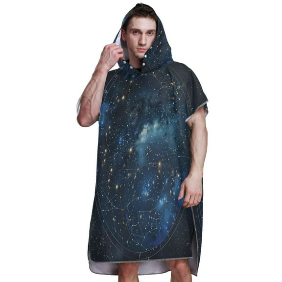 Hooded Beach Towel Adult Bath Poncho Towels Soft Absorbent Quick Dry for Surf Swim Pool Men Women Teens Star Constellation