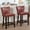 Brown - H 26", variant on S-HOME Leather Upholstered Bar Stools Set of 2 Brown Fixed Height 29.5 Inch Chairs for Kitchen and Dining