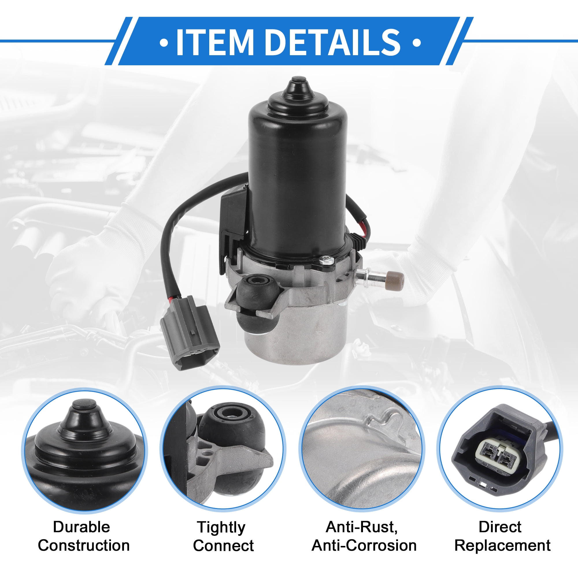 Unique Bargains Electric Brake Vacuum Pump No.4581954AB/4581954AA Electric Vacuum Pump for Jeep Grand Cherokee 3.0L 3.6L 2016-2019 Aluminum Alloy 1 Pcs
