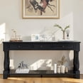 thumbnail image 2 of Tcbosik 63" Console Table with Open Shelf, Narrow Sofa Table with 3 Storage Drawers, Entryway Table for Living Room, Hallway, Foyer, Espresso, 2 of 11