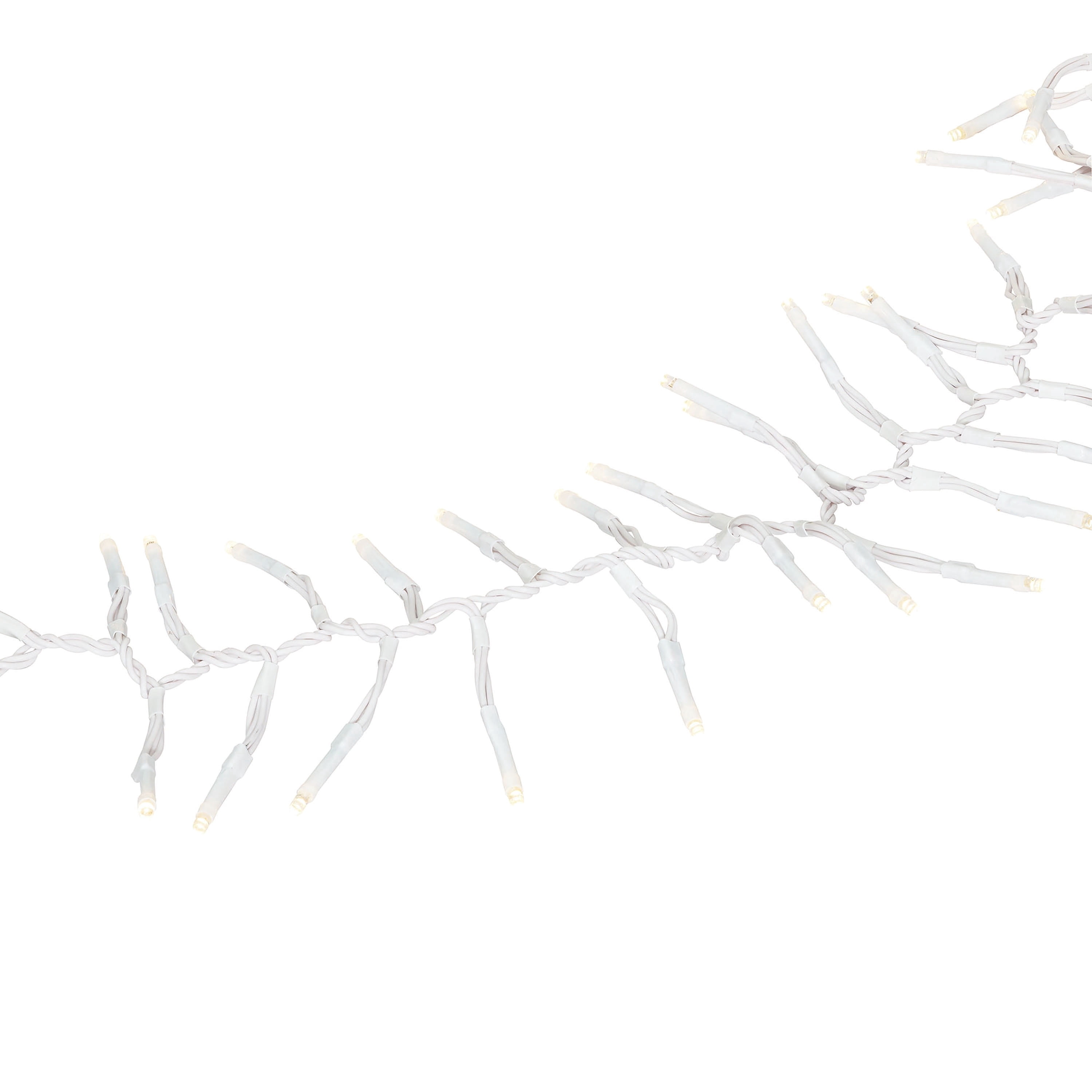 Indoor/Outdoor 200-Count LED 8-Function Micro Christmas Garland Lights, Warm White, White Wire, 9', by Holiday Time