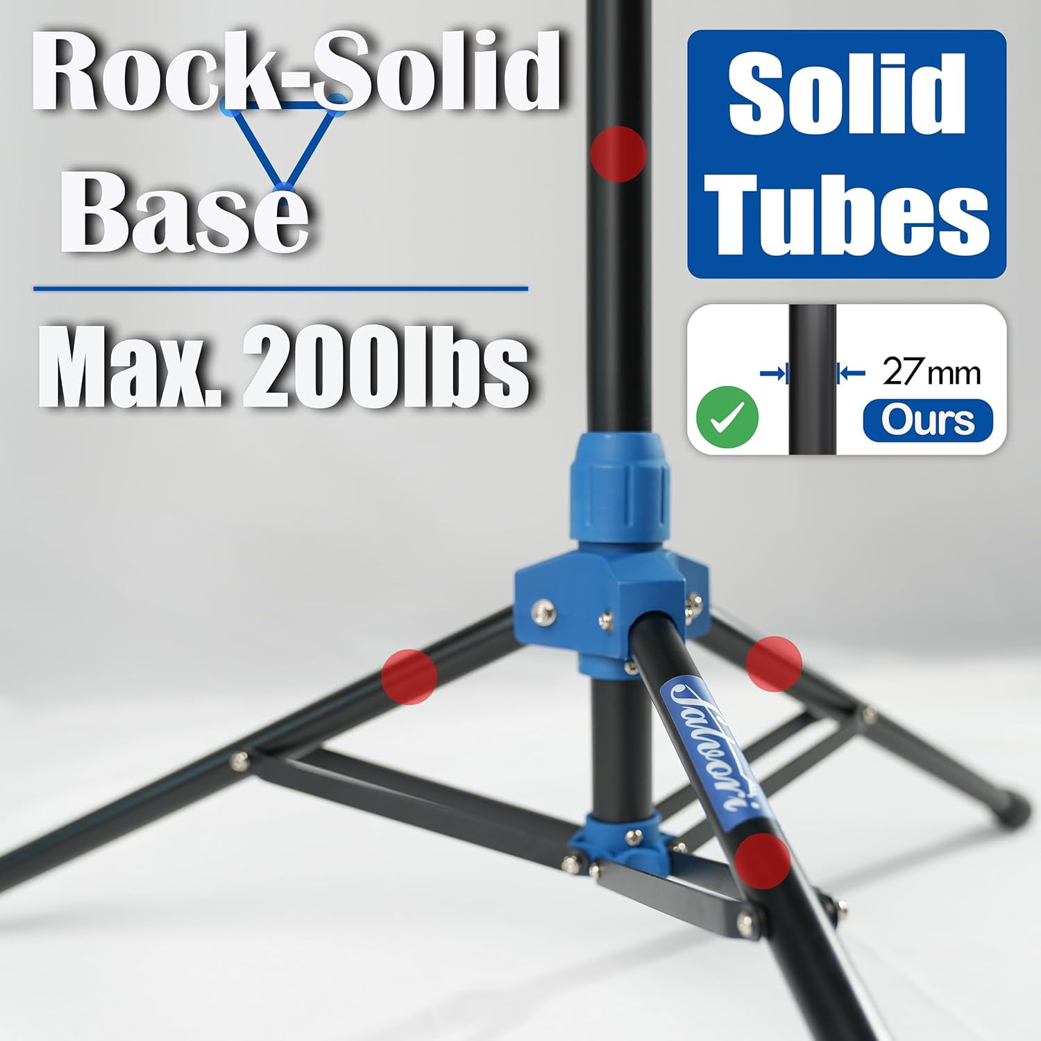 Folding Quadruple Guitar Stand with Auto-Lock System and Soild Tripod, Quadruple/Multiple Guitar Stand/Holder/Rack for Single Bass, Acoustic, Electric, Classical Guitar or Ukulele