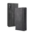 thumbnail image 1 of Compatible with iPhone XR Case Magnetic Closure Vintage Pattern PU Leather Wallet Cover with Card Slots-Black, 1 of 5