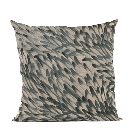 Plutus Brands Green Black Plutus Bird Feather Animal Luxury Throw Pillow 22 in x 22in Double Sided 22 x 22