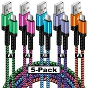 Type C Charger Fast Charging Cable 6ft,5PACK HopePow Usb A to Usb C Cable 6ft Charging Cable Android Charger High Speed Phone Charger Cord Type C Fast Charging,Multicolor