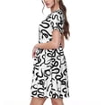 thumbnail image 2 of Balery Hand Drawn Snake Vestidos sueltos de manga corta para mujer, vestidos de verano 2025, vestidos casuales de corte A con vuelo., 2 of 6