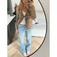 thumbnail image 2 of VERTEX&KAIBIN Women's American Retro Leopard Print V-Neck Spicy Girl Soft Brushed Acrylic Sweater, 2 of 5