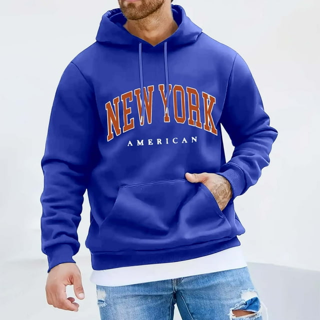 WILLBEST Sudaderas En Pareja Sudadera con Capucha De Manga Larga con Estampado De Ciudad Deportiva A La Moda para Hombre Sudadera Informal con Textura XXXGrande