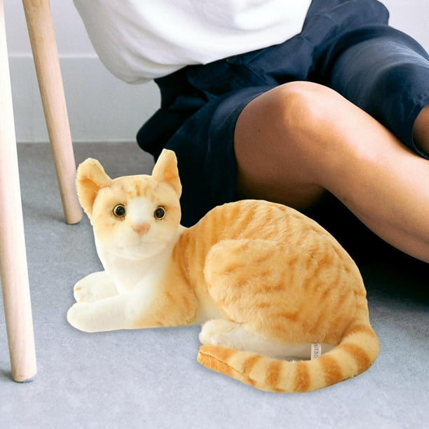 Peluche De Gato Siamés Realista De 30 Cm – Posado Acostado, Felpa Suave Y Transpirable, Ideal Para Regalar