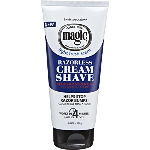 Magic Razorless Cream Shave Regular Strength Light Fresh Scent 6oz Tube