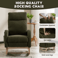 thumbnail image 4 of Rocking Chair Nursery with Foot Rest for Mom Breastfeeding, Rocker Glider Chair with High Backrest,Upholstered Lounge Chair with Side Pocket for Living Room, Bedroom, Dark Green, 4 of 8
