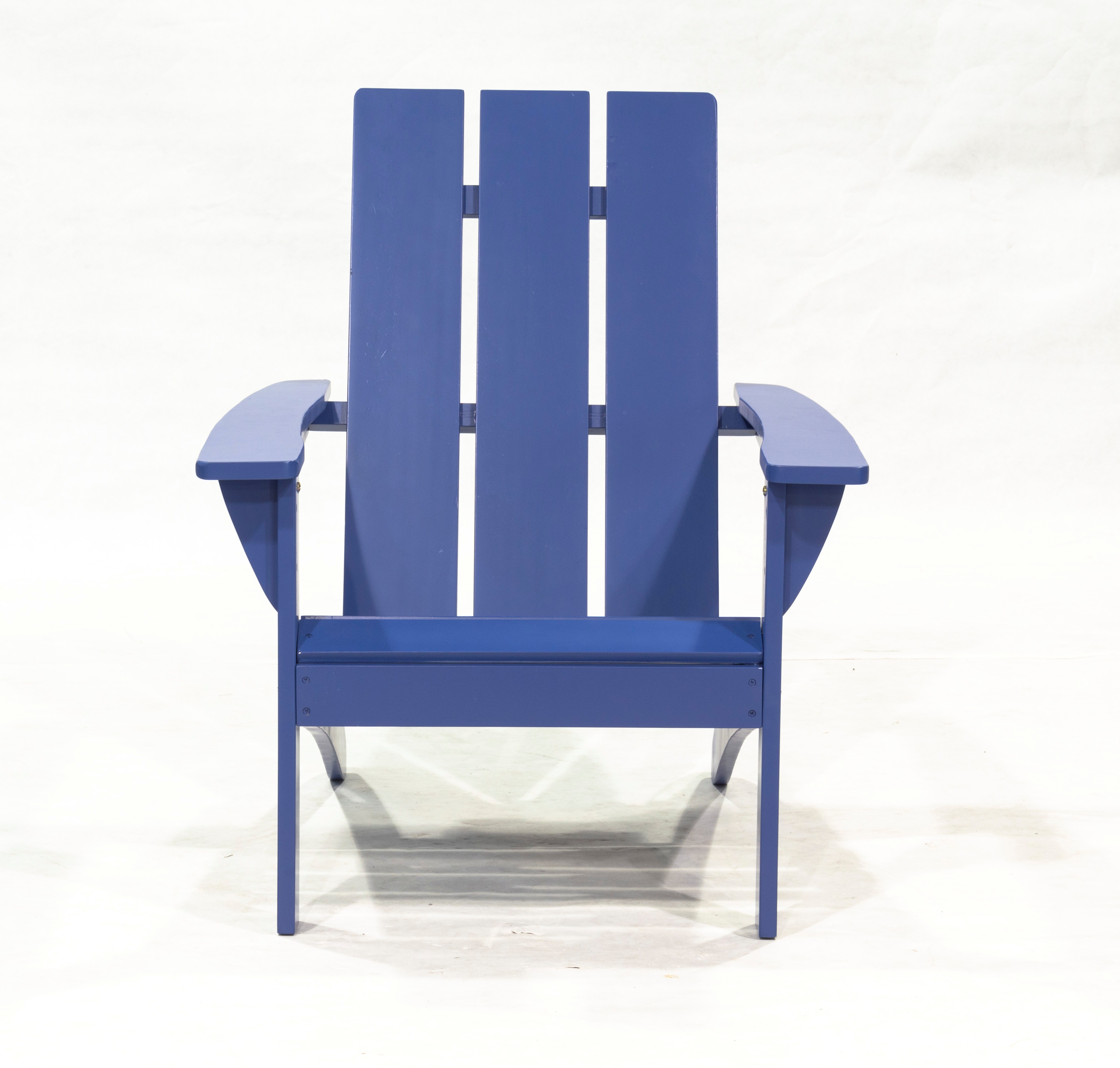 Outdoor Patio Garden Furniture 3-Piece Wood Adirondack Chair Set, Weather Resistant Finish,2 Adirondack Chairs and 1 Side Table-Blue