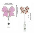 thumbnail image 4 of Sylvtty Bow Badge Reel for ID Card Badge 360 Degree Rotation Clip Sparkling Non-Slip Retractable Badge Holder Clip for Doctor Nurse Medical Staff Office, 4 of 6