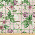 thumbnail image 2 of Ambesonne Spring Floral Fabric by the Yard Upholstery, Orchid Flowers Figs, 10 Yards, Fern Green Lilac and Blush, 2 of 5