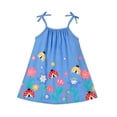 thumbnail image 3 of Girl Dresses Sleeveless Cartoon Ladybug Print Suspenders Dress Girls Dress Blue 9-12 Months, 3 of 6