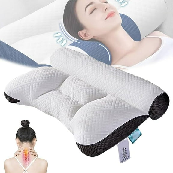 Cervical Pillow, Sleep Enhancing Cervical Support Comfort Pillow, Leep Enhancing Cervical Support Comfort Goose Down Pillows, Ergonomic, Breathable Fabric (1, #1)