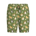 thumbnail image 6 of Daiia Shiba Inu Dog And Flower Mens Woven Stretch Pajama Short,Short Pajama Pants-Large, 6 of 7