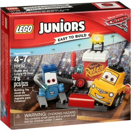 Lego® Juniors Disney Pixar Cars 3 Guido and Luigi's Pit Stop Building Toy 75 pc