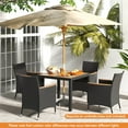 thumbnail image 3 of Costway 5 PCS Patio Dining Table Set for 4 Rattan Conversation Set with Umbrella Hole Black, 3 of 11