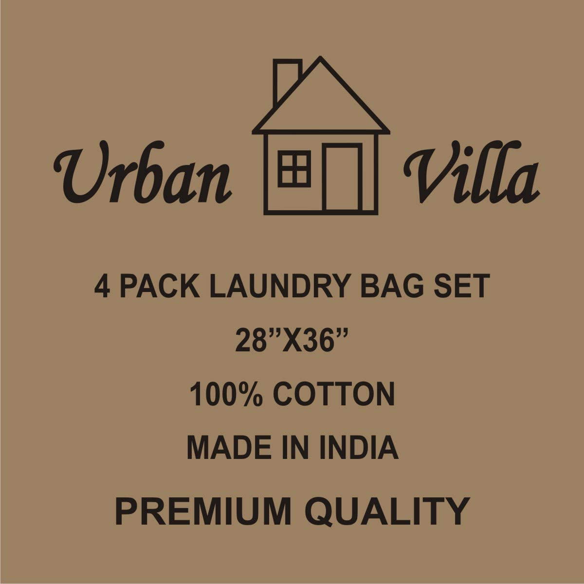 1|2|4 Pack Extra Large 100% Cotton Canvas Heavy Duty Laundry Bags Natural Cotton 