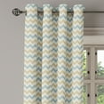 thumbnail image 2 of Ambesonne Beige Grommet Curtain, Herringbone Line Pattern, 50" x 84", Beige Stale Blue Dust, 2 of 6
