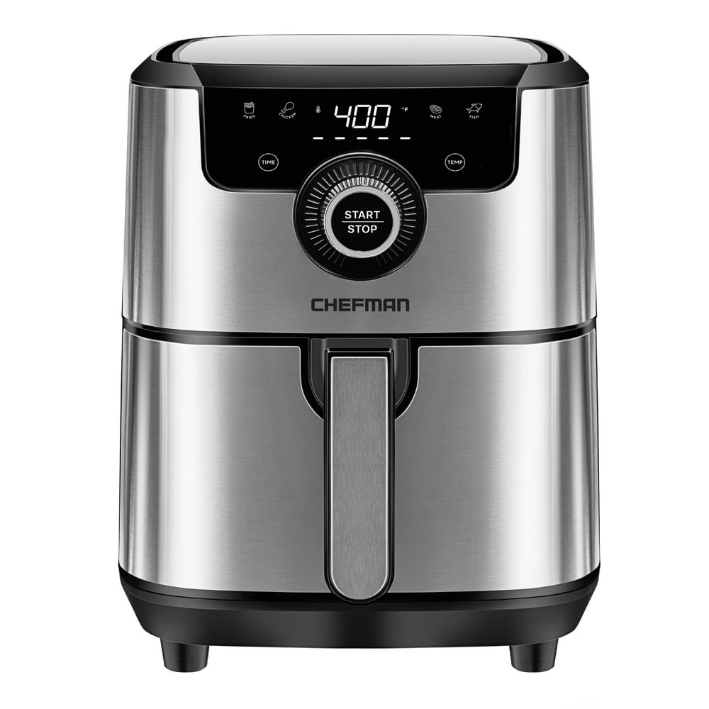 Chefman Square Air Fryer with RapidAir System, Stainless Steel, 4.5