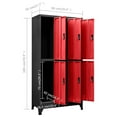 thumbnail image 2 of vidaXL Locker Cabinet Anthracite and Red 35.4"x17.7"x70.9" Steel, 2 of 8