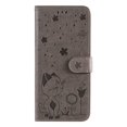 thumbnail image 2 of SaniMore for Google Pixel 8 6.3" 2023 Case, PU Leather Skin with Embossed Cat Flip Magnetic Cover Card Slots Kickstand Detachable Lanyard Full Around Protective Wallet Shell, Gray, 2 of 8