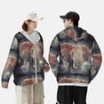 thumbnail image 4 of Fotbe Elephant in Smoke Chaqueta con Protección Solar UPF 50+ para Hombre y Mujer, Camisa con Capucha y Bolsillos-X-Large, 4 of 7