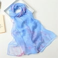 thumbnail image 2 of Baberdicy Silk Scarf Clearance！Scarfs for Women Lightweight Print Floral Pattern Scarf Shawl Fashion Scarves Shawls And Wraps for Spring Scarf Shawl Fashion Scarves Sky Blue, 2 of 3