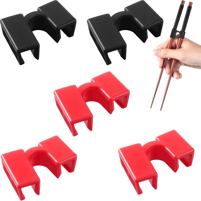 6 piezas de ayudantes coloridos de palillos para niños, ayudantes de palillos de entrenamiento, negro y rojo oso de fresa Hogar