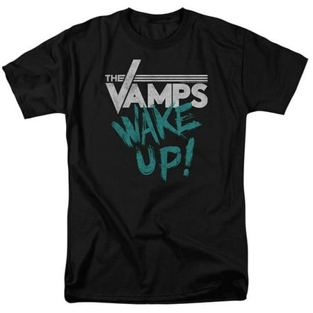 Trevco BAND234-AT-8 The Vamps Wake Up-S by S Adult Short Sleeve Shirt, Black - (Best Way To Wake Up Your Man)