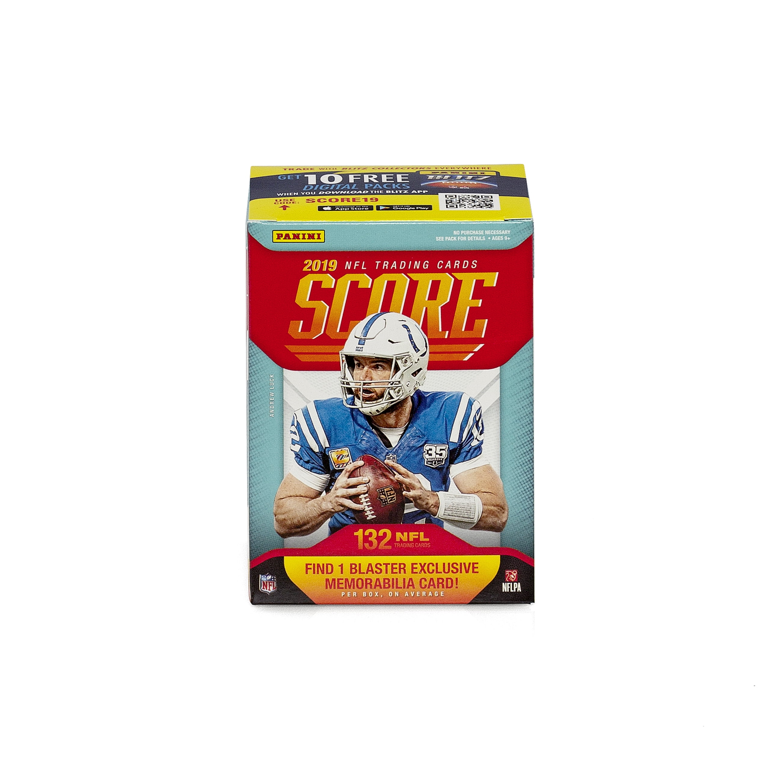 2019 Panini Score NFL Football Trading Cards Blaster Box-11ct NFL Collectible Cards | 12 rookies, 4 parallels, and 20 inserts per box on average and 1 memorabilia card in every other box