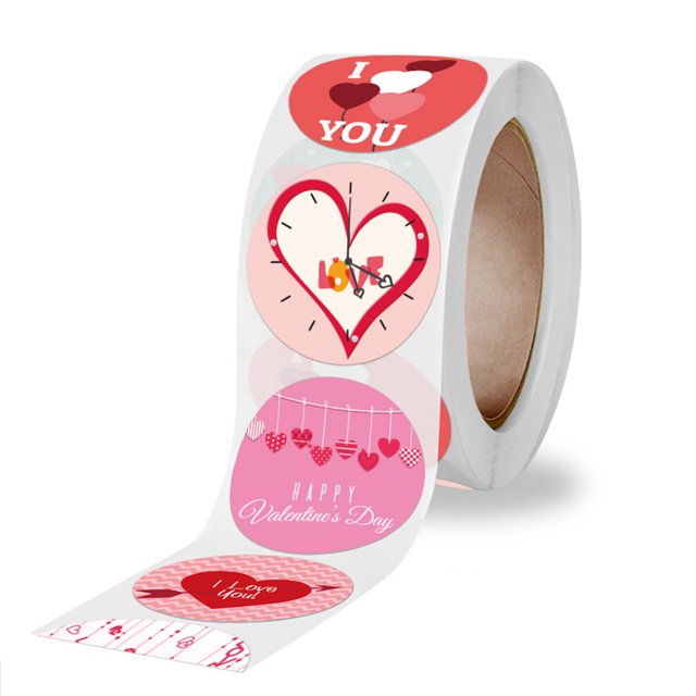 Étiquette Autocollante Décorative Ronde Saint-Valentin