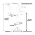 thumbnail image 7 of Set of 4 Modern Home Boris Contemporary Adjustable Height Bar/Counter Stool - Chrome Base/Footrest Barstool (Coffee Brown), 7 of 7