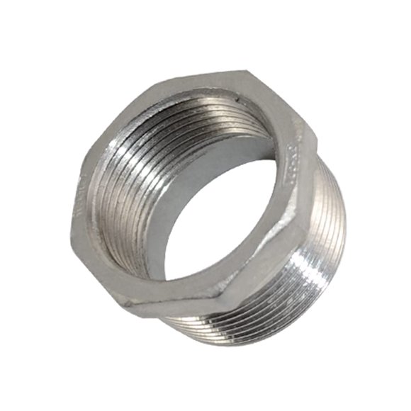 Megairon 1-1/2"" macho NPT a 1-1/4"" hembra NPT hembra reductor/buje reductor adaptador de montaje de tubería de acero inoxidable SS 304 buje hexagonal